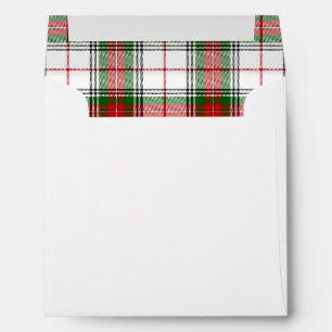Stuart / Stewart tartan white red green plaid Envelopes