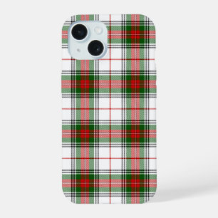 Stuart / Stewart tartan white red green plaid iPhone 15 Case