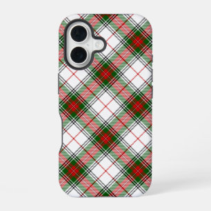 Stuart / Stewart tartan white red green plaid iPhone 16 Case