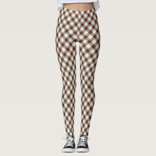 Stuart / Stewart tartan white red green plaid Leggings