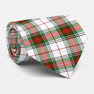 Stuart / Stewart tartan white red green plaid Tie