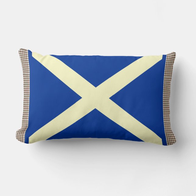 Stuart Tartan Scottish Saltire Cushion (Front)