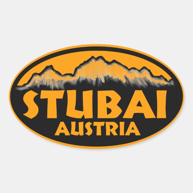 Stubai Austria orange oval stickers (Front)