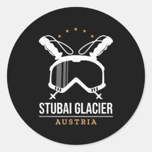 Stubai glacier austria ski resort vintage skiing classic round sticker