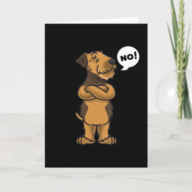 Stubborn Airedale Terrier Dog Card (Front)