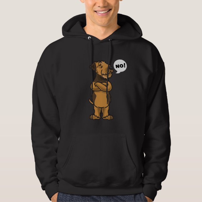 Stubborn Airedale Terrier Dog Hoodie (Front)
