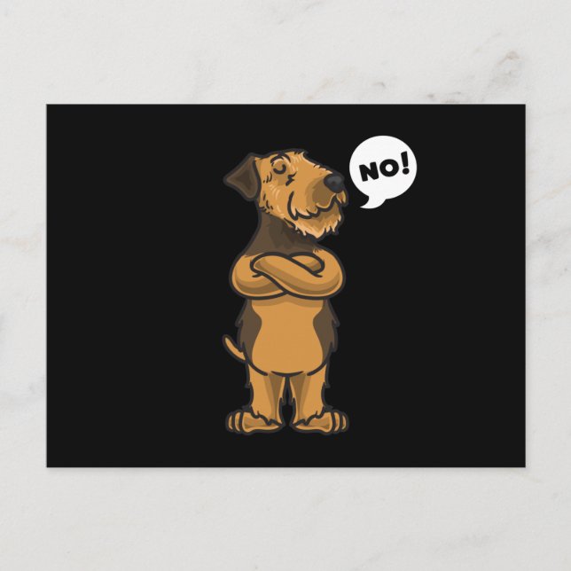 Stubborn Airedale Terrier Dog Postcard (Front)