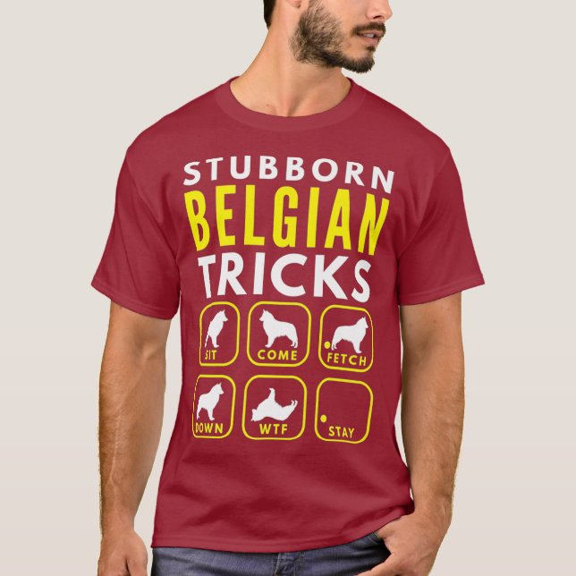 Stubborn Belgian Tricks - Dog Training Premium T-Shirt (Front)