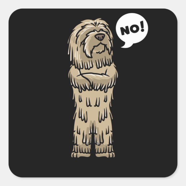 Stubborn Bergamasco Shepherd Dog Square Sticker (Front)