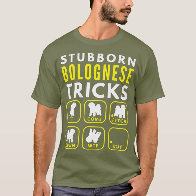 Stubborn Bolognese Tricks - Dog Training Premium T-Shirt (Front)