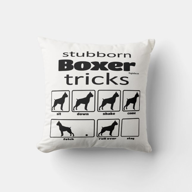 Stubborn Boxer Tricks Cushion (Front)