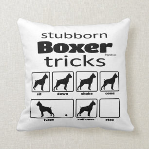 Stubborn Boxer Tricks Cushion