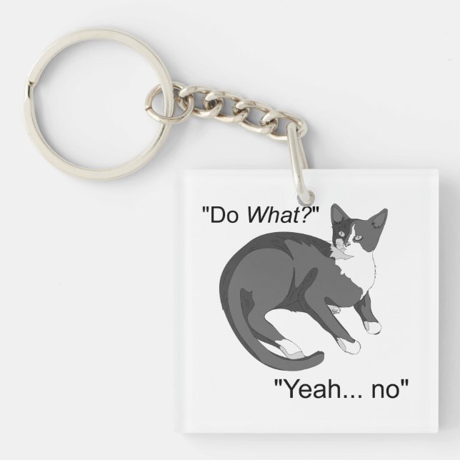 Stubborn Cat Key Ring (Front)