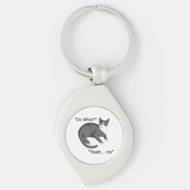 Stubborn Cat Key Ring (Front)