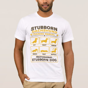 Stubborn Dachshund Training Manual Retro Dog Art T-Shirt