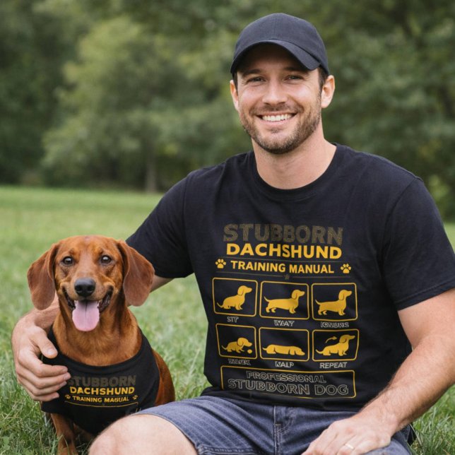 Stubborn Dachshund Training Manual Retro Dog Art T-Shirt (Creator Uploaded)