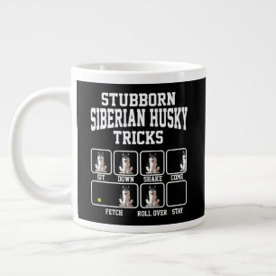 Stubborn Dog Tricks Siberian Husky Dog Mom Tricks Large Coffee Mug