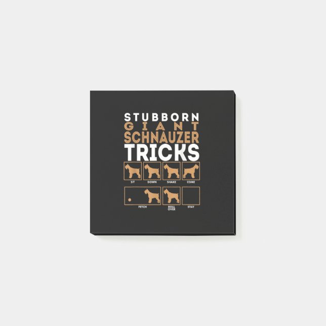 Stubborn Giant Schnauzer Dog Tricks Graphic Post-it Notes (Front)