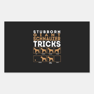 Stubborn Giant Schnauzer Dog Tricks Graphic Rectangular Sticker