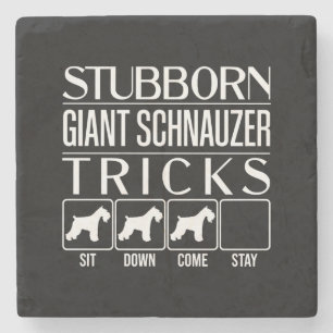 Stubborn Giant Schnauzer Tricks, Funny Giant Schna Stone Coaster