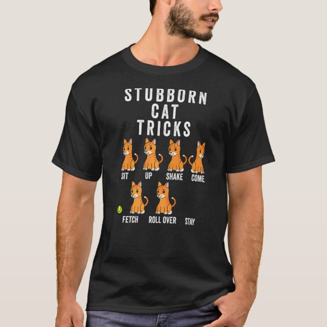 Stubborn Ginger Cat Tricks Pet T-Shirt (Front)