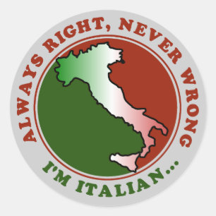 Stubborn Italian Funny Classic Round Sticker