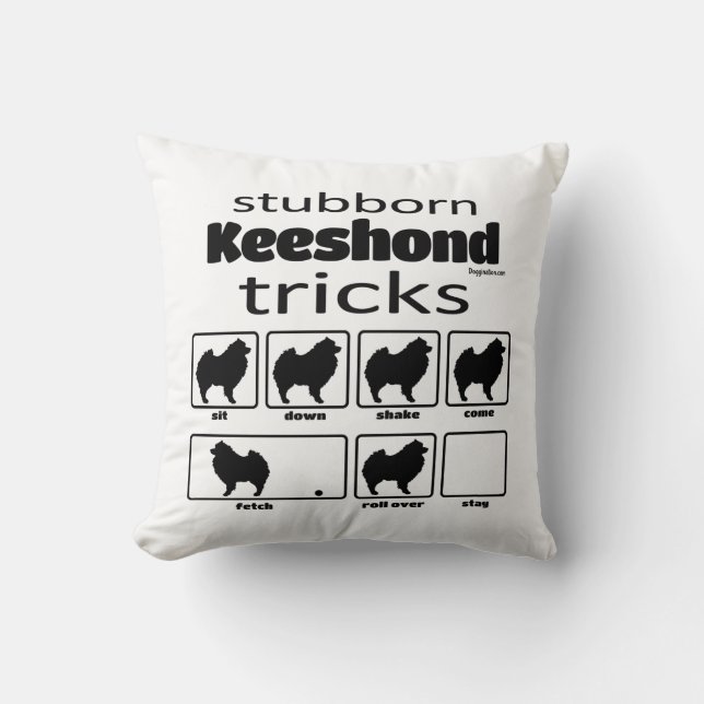 Stubborn Keeshond Tricks Cushion (Front)