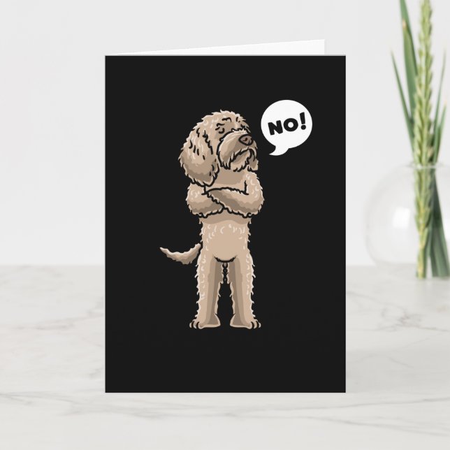 Stubborn Labradoodle Dog Card (Front)