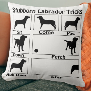 Stubborn Labrador Tricks Cushion