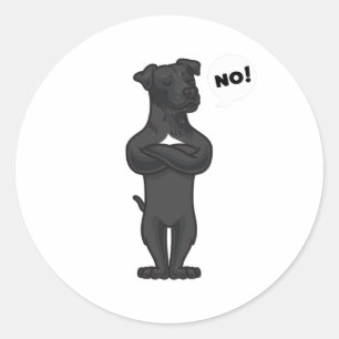 Stubborn Patterdale Terrier Dog funny Classic Round Sticker