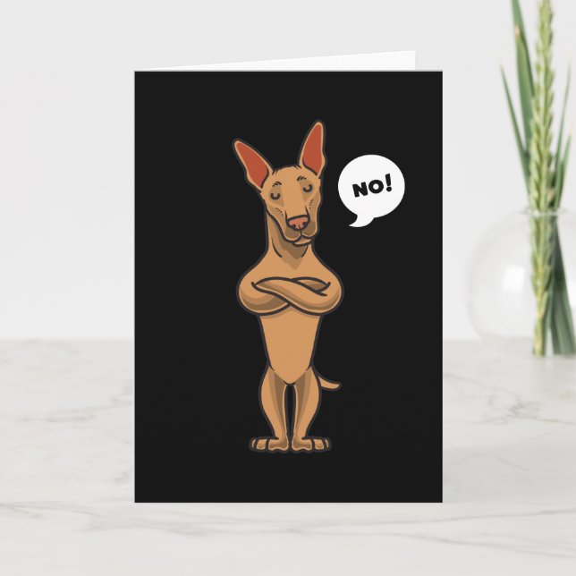 Stubborn Podenco dog gift Card (Front)