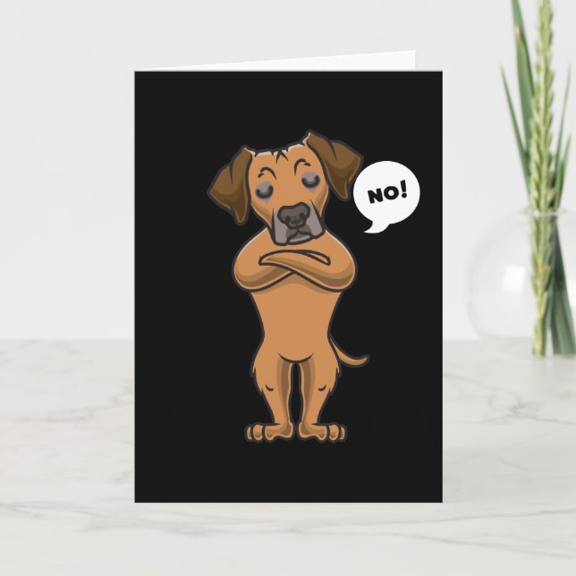 Stubborn Rhodesian Ridgeback dog funny Card (Front)