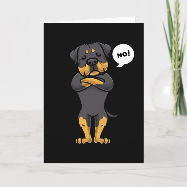 Stubborn Rottweiler Dog Card (Front)