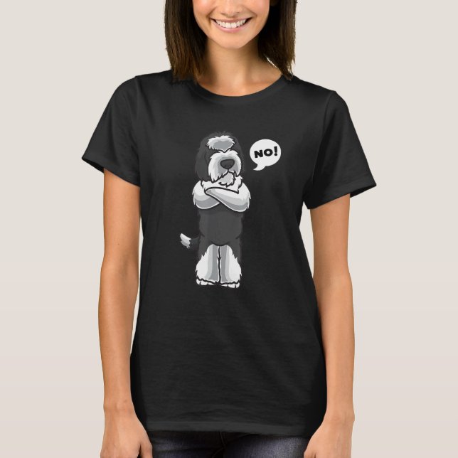 Stubborn Sheepadoodle Dog T-Shirt (Front)