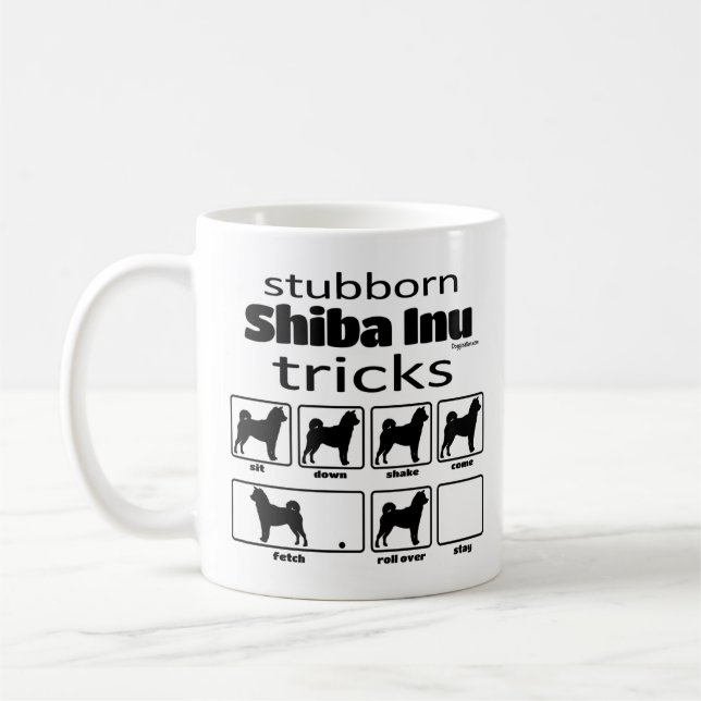 Stubborn Shiba Inu Tricks Coffee Mug (Left)