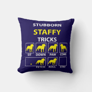 Stubborn Staffy Tricks Cushion