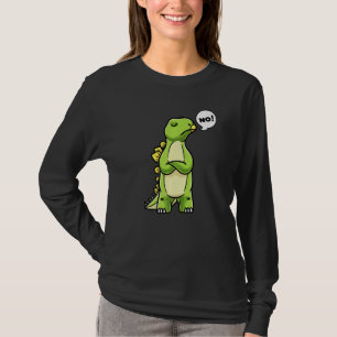 Stubborn Stegosaurus Dinosaur Saying No Dino Girls T-Shirt