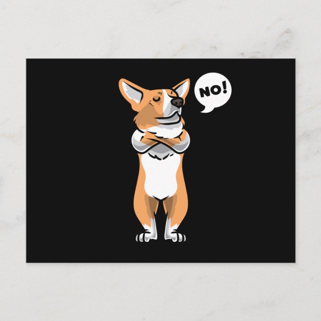 Stubborn Welsh Corgi Pembroke Postcard (Front)