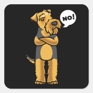 Stubborn Welsh Terrier Dog Square Sticker