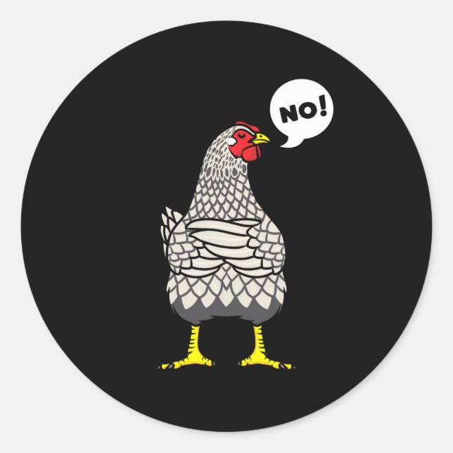 Stubborn Wyandotte Chicken Classic Round Sticker (Front)