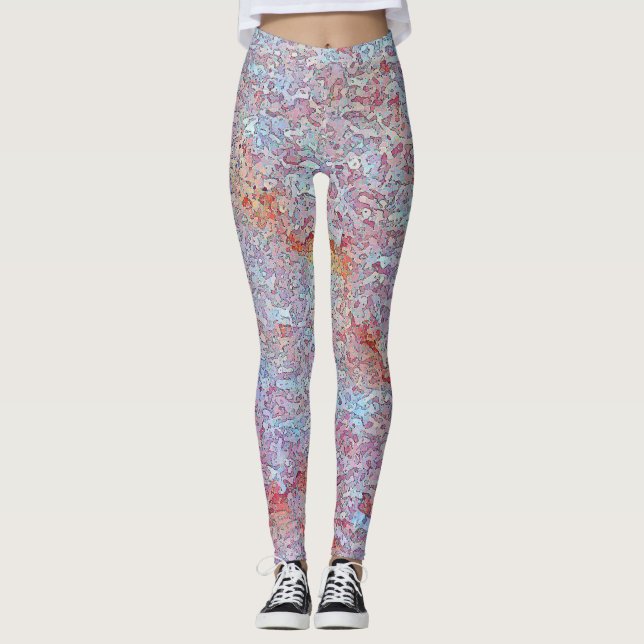 Stucco Blue Mist Leggings (Front)