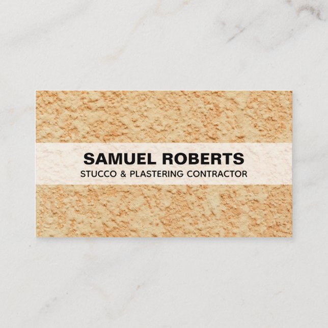 Stucco Business Card Plastering Wall Contractor (Back)