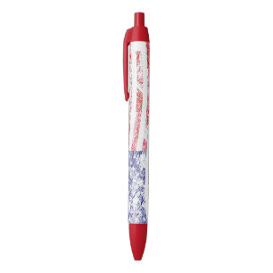 stucco grungy flag blue ink pen