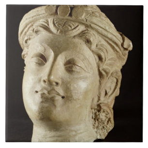 Stucco head, Gandhara, 4th century AD Ceramic Tile