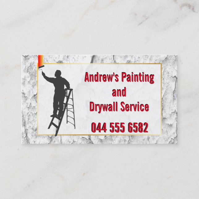Stucco Painting Service Colourful Budget Value New Business Card (Front)