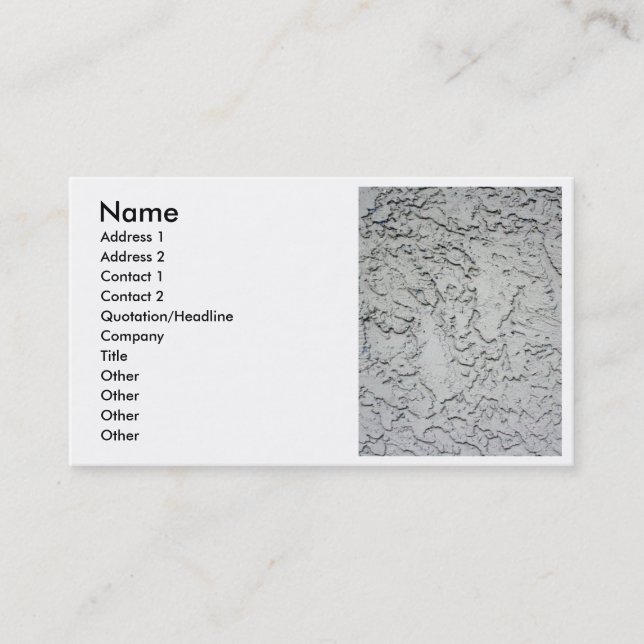 Stucco plaster wall background texture business card (Front)