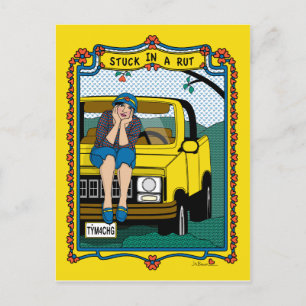 Stuck in a Rut_B_ Postcard