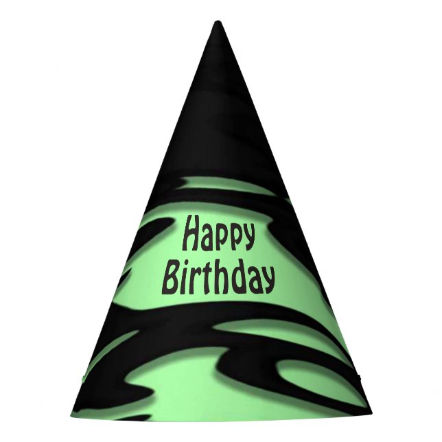 Stuck in Green Birthday Party Hat (Front)