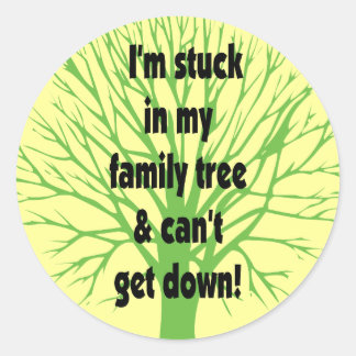 Stuck In My Family Tree Classic Round Sticker