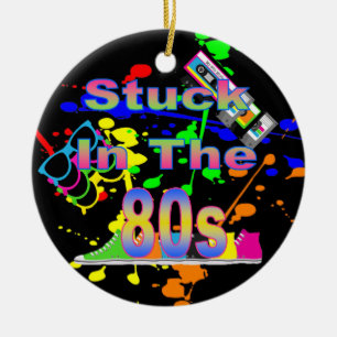 Stuck in the 80s ceramic tree decoration